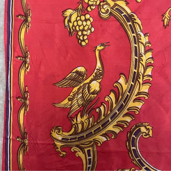 Vintage 80s Baroque Print Twill Scarf - Picture 7 of 11